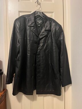 SALE! Junction West 100% Genuine Leather Black Jacket Men's LARGE
